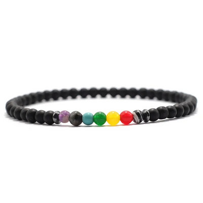 Nova Chakra narukvica za muškarce Narukvica od prirodnog lava oniksa od perli od 4 mm Yoga élastique Narukvica Pulseira Masculina Poklon za njega