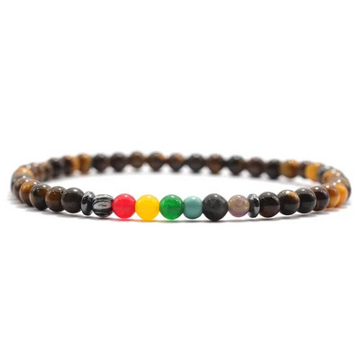 Nova Chakra narukvica za muškarce Narukvica od prirodnog lava oniksa od perli od 4 mm Yoga élastique Narukvica Pulseira Masculina Poklon za njega