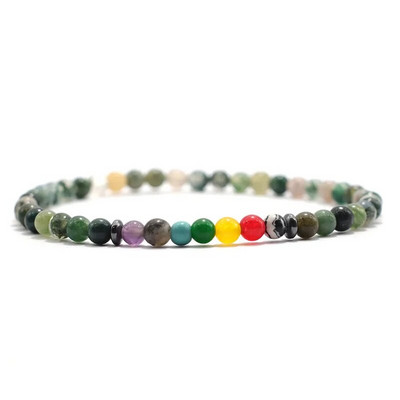 Nova Chakra narukvica za muškarce Narukvica od prirodnog lava oniksa od perli od 4 mm Yoga élastique Narukvica Pulseira Masculina Poklon za njega
