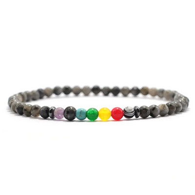 Nova Chakra narukvica za muškarce Narukvica od prirodnog lava oniksa od perli od 4 mm Yoga élastique Narukvica Pulseira Masculina Poklon za njega