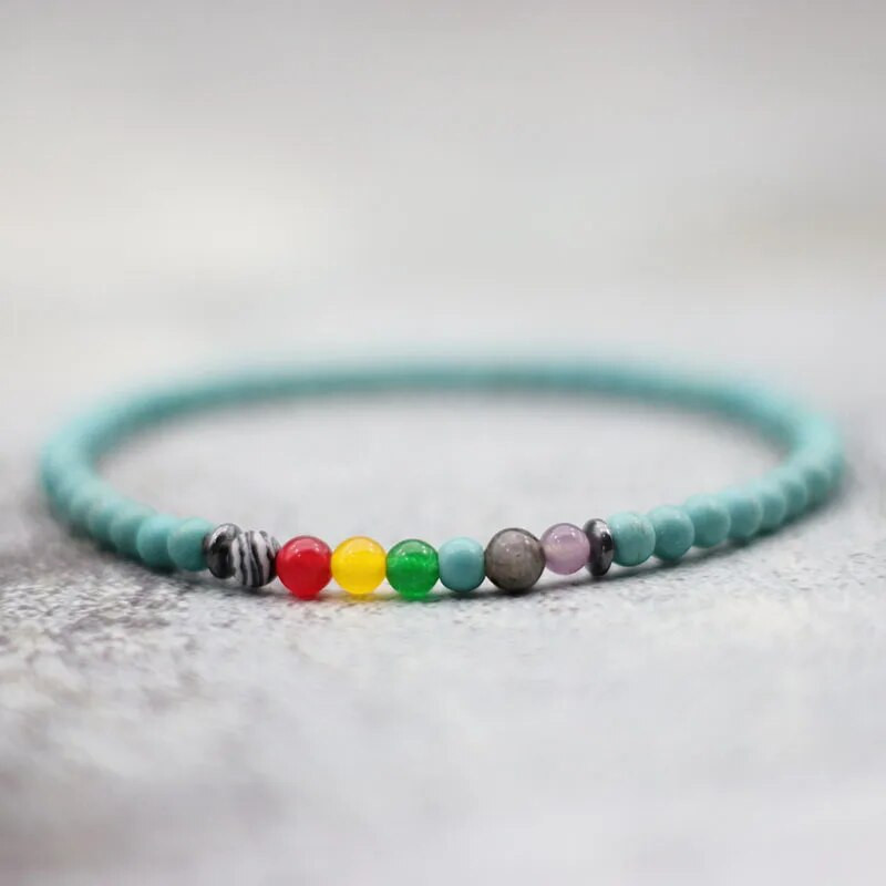 Nova Chakra narukvica za muškarce Narukvica od prirodnog lava oniksa od perli od 4 mm Yoga élastique Narukvica Pulseira Masculina Poklon za njega