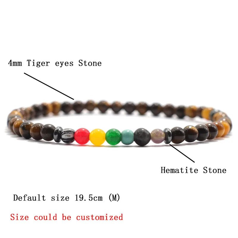 Nova Chakra narukvica za muškarce Narukvica od prirodnog lava oniksa od perli od 4 mm Yoga élastique Narukvica Pulseira Masculina Poklon za njega