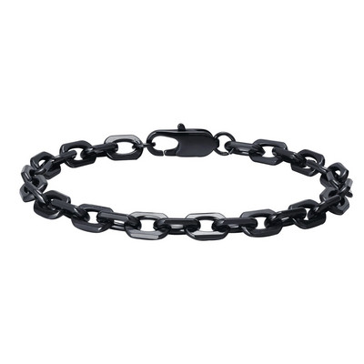 Vnox Bold Rolo lánckarkötők férfiaknak, Vintage rozsdamentes acél karkötő, Punk Rock 6,5 mm-es kábellánc csuklópánt