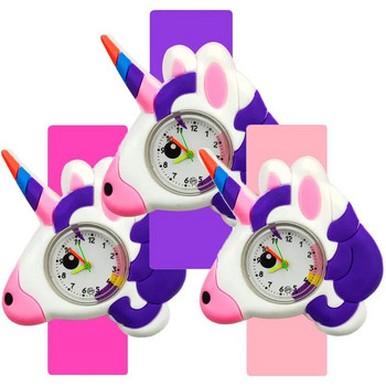 2024 Гореща разпродажба 5D часовник с еднорог Детски подарък за рожден ден Baby Study Time Играчка Сладък часовник с пони Детски ръчни часовници за момичета Момчета