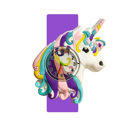 2024 Reducere 5D ceas cu unicorn pentru copii cadou de zi de naștere jucărie pentru timpul studiului pentru bebeluși ceas cu ponei drăguț pentru copii slap ceasuri de mână pentru fete băieți