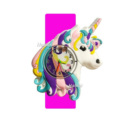 2024 Reducere 5D ceas cu unicorn pentru copii cadou de zi de naștere jucărie pentru timpul studiului pentru bebeluși ceas cu ponei drăguț pentru copii slap ceasuri de mână pentru fete băieți