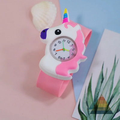 Нов 1PC часовник с еднорог, детска играчка, часовник с пони, детски подарък, момичета, момчета, гривна с шамари, детски детски кварцови спортни часовници Бебешки часовник