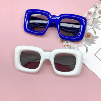 Candy Color Square Детски Y2k очила Модни анти-синя светлина Надуваема дебела рамка за компютърни очила Момчета Момичета Ретро нюанси