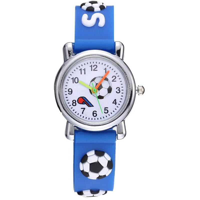 Ceas cu curea de fotbal pentru copii Ceasuri de modă din desene animate pentru băieți Ceas din silicon Jelly Qaurtz Ceas Montre Enfant cadou pentru copil
