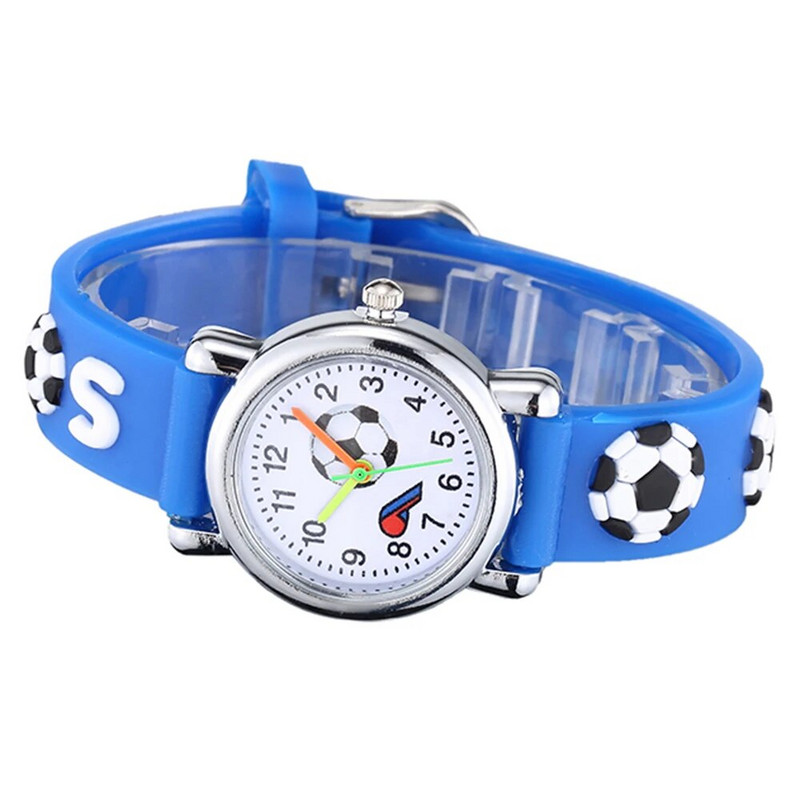 Ceas cu curea de fotbal pentru copii Ceasuri de modă din desene animate pentru băieți Ceas din silicon Jelly Qaurtz Ceas Montre Enfant cadou pentru copil