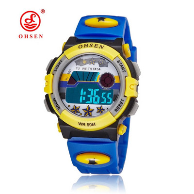 OHSEN Детски спортни часовници 50M Водоустойчив червен анимационен цифров ръчен часовник Хронометър Електронен LED детски часовник за момчета и момичета