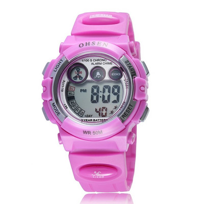 OHSEN Детски спортни часовници 50M Водоустойчив червен анимационен цифров ръчен часовник Хронометър Електронен LED детски часовник за момчета и момичета