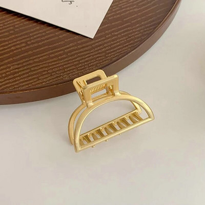 Mini cleme de păr din metal pentru femei Agrafe de păr din aliaj geometrice pentru fete Agrafe mici de rechin Accesorii pentru păr de crab de culoare aurie