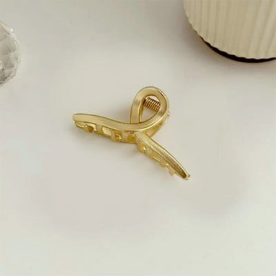 Mini cleme de păr din metal pentru femei Agrafe de păr din aliaj geometrice pentru fete Agrafe mici de rechin Accesorii pentru păr de crab de culoare aurie