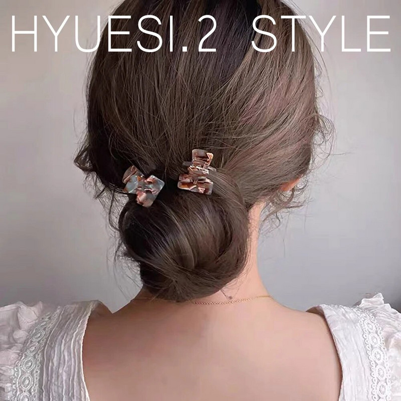 Mini gheare de păr din acetat simple, femei, fete, anti-alunecare, model de carapa țestoasă geometrică, suport pentru coadă de cal, agrafe pentru fălci de rechin