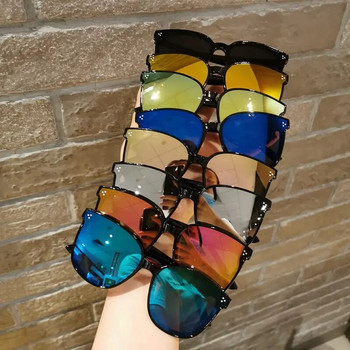 Деца, сладка индивидуална форма, кръгли слънчеви очила, момиче, момче, лъскаво покритие, двуцветно ретро слънчеви очила, UV защита, очила