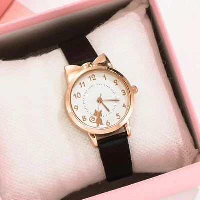 Copii Ceas Copii Cat Ceasuri cu cuarț multicolore Ceasuri pentru fete Ceas cu rozetă din desene animate Ceas de mână Ceasuri colorate pentru femei