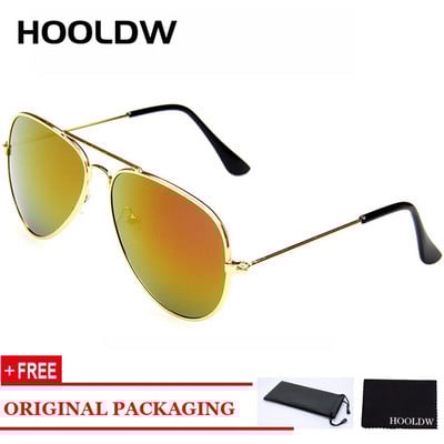 HOOLDW Classic Kids Päikeseprillid Piolt Style Poiste Tüdrukute Päikeseprillid Brändi Disain Metallraam Värviline Peegel Lasteprillid UV400