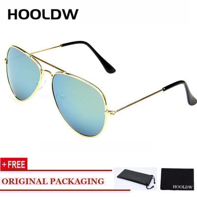 HOOLDW Classic Kids Päikeseprillid Piolt Style Poiste Tüdrukute Päikeseprillid Brändi Disain Metallraam Värviline Peegel Lasteprillid UV400