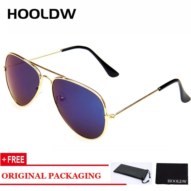 HOOLDW Classic Kids Päikeseprillid Piolt Style Poiste Tüdrukute Päikeseprillid Brändi Disain Metallraam Värviline Peegel Lasteprillid UV400