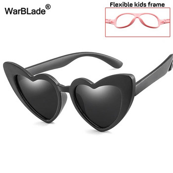 WarBLade Сладки детски поляризирани слънчеви очила във формата на сърце Момчета Момичета Деца Слънчеви очила UV400 Бебешки силиконови предпазни очила