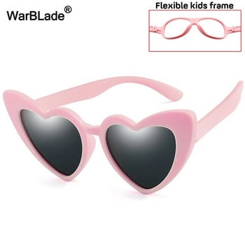 WarBLade Сладки детски поляризирани слънчеви очила във формата на сърце Момчета Момичета Деца Слънчеви очила UV400 Бебешки силиконови предпазни очила
