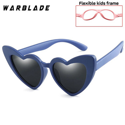 WarBLade Ochelari de soare polarizați drăguți pentru copii, în formă de inimă, băieți, fete, copii, ochelari de soare UV400 pentru bebeluși, cu cadru de siguranță din silicon