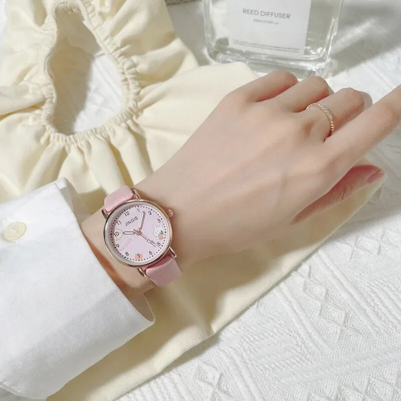 Bērnu pulksteņi Rozā, mīļi bērnu rokas pulkstenis karikatūra raksta kvarca pulksteņu komplekts meitenēm modes studentu pulkstenis relogio infantil