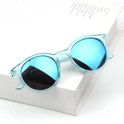 Ochelari de soare cu ramă rotundă pentru copii Ochelari de vedere simpli, personalizați, rezistenți la UV, în stil coreean, fotografii de stradă, bărbați, fete, ochelari