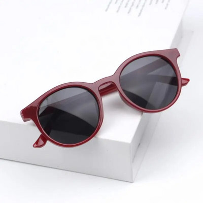 Ochelari de soare cu ramă rotundă pentru copii Ochelari de vedere simpli, personalizați, rezistenți la UV, în stil coreean, fotografii de stradă, bărbați, fete, ochelari