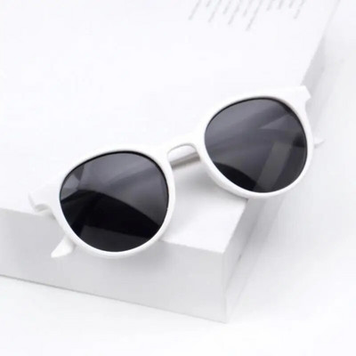 Ochelari de soare cu ramă rotundă pentru copii Ochelari de vedere simpli, personalizați, rezistenți la UV, în stil coreean, fotografii de stradă, bărbați, fete, ochelari