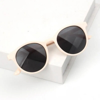 Ochelari de soare cu ramă rotundă pentru copii Ochelari de vedere simpli, personalizați, rezistenți la UV, în stil coreean, fotografii de stradă, bărbați, fete, ochelari