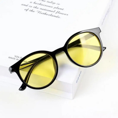 Ochelari de soare cu ramă rotundă pentru copii Ochelari de vedere simpli, personalizați, rezistenți la UV, în stil coreean, fotografii de stradă, bărbați, fete, ochelari