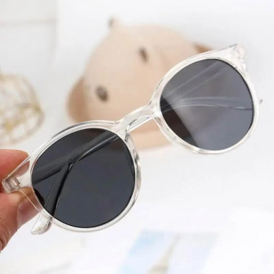 Ochelari de soare cu ramă rotundă pentru copii Ochelari de vedere simpli, personalizați, rezistenți la UV, în stil coreean, fotografii de stradă, bărbați, fete, ochelari