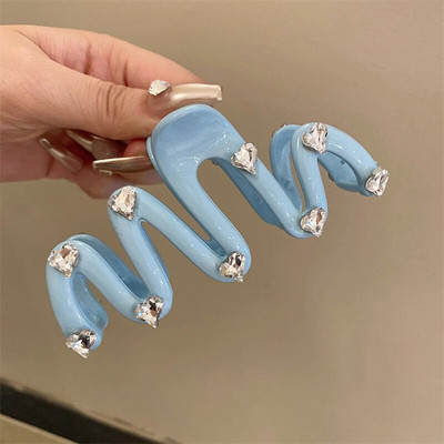 Uus värviline želeelaineline juukseklamber, suur akrüülist juuksenõelad Korea magusad lihtsad ebakorrapärased juukseklambrid naiste hobusesaba peakatted