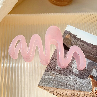 Uus värviline želeelaineline juukseklamber, suur akrüülist juuksenõelad Korea magusad lihtsad ebakorrapärased juukseklambrid naiste hobusesaba peakatted