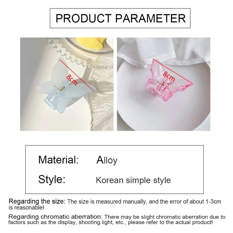 Fată de modă Agraf de păr Fluture Geometric Crab Agraf de păr Dulci Accesorii pentru păr Accesorii pentru păr Accesorii pentru păr pentru femei