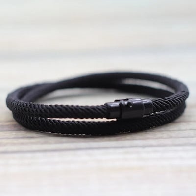 Brățară de frânghie minimalistă pentru bărbați, brățară de supraviețuire cu două straturi, accesorii pentru bărbați, cadou pentru iubit, cataramă magnetică pentru bărbați