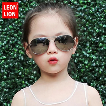 LeonLion 2023 Classic Vintage слънчеви очила Детски цветни огледални очила Момчета/момичета Метална рамка Детски сладки очила за открито