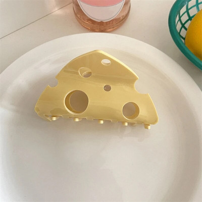 Smiješne šuplje kopče za kosu u obliku sira Ženske trendi kandže za kosu od smole i sira Kreativne kopče za kosu Slatka frizura Modni dodaci za kosu