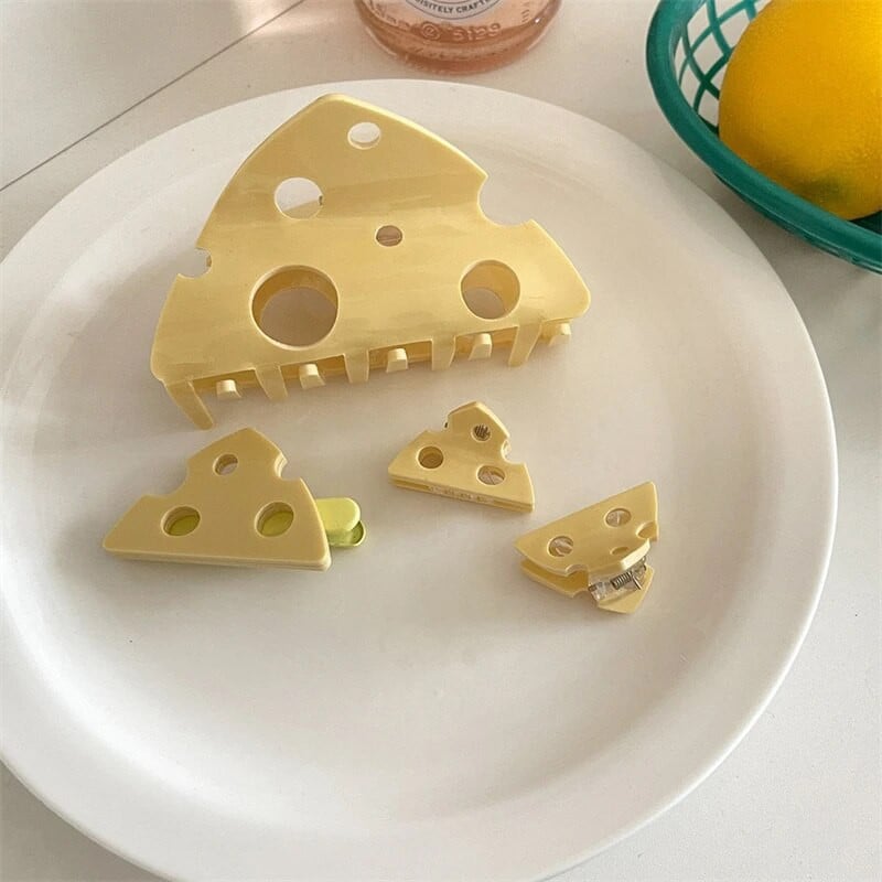 Smiješne šuplje kopče za kosu u obliku sira Ženske trendi kandže za kosu od smole i sira Kreativne kopče za kosu Slatka frizura Modni dodaci za kosu