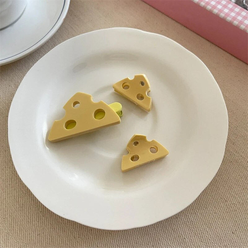 Smiješne šuplje kopče za kosu u obliku sira Ženske trendi kandže za kosu od smole i sira Kreativne kopče za kosu Slatka frizura Modni dodaci za kosu