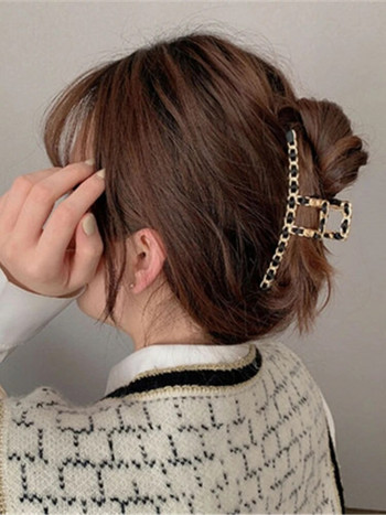 Верига Нокът за коса Скоба за жени Момиче Сплав Геометричен лък възел Корейски ръчно изработени модни аксесоари за глава Щипки за коса