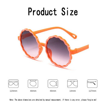 iboode ретро кръгла рамка вълна детски слънчеви очила модни контрастен цвят форма на цвете момчета момичета външни засенчващи слънчеви очила