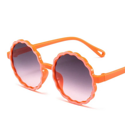 iboode Ochelari de soare pentru copii retro cu cadru rotund Wave, culoare contrastantă, în formă de floare, băieți, fete, ochelari de soare cu umbrire în aer liber