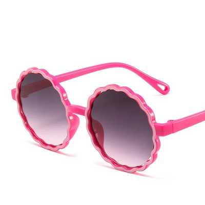 iboode Ochelari de soare pentru copii retro cu cadru rotund Wave, culoare contrastantă, în formă de floare, băieți, fete, ochelari de soare cu umbrire în aer liber