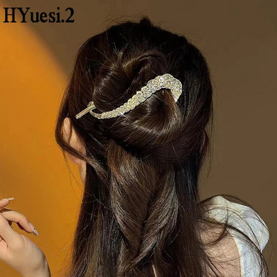 Agraf elegant cu stras răsucit, antiderapant, stil francez, suport pentru coc de cristal flash, gheare de păr cu falcă de banană, pentru femei, fete, pentru petrecere.