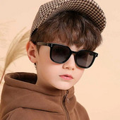 2023 Ochelari de soare polarizați pătrați pentru copii, 3-10 ani, fete, băieți, ochelari TAC, lentile din silicon, ochelari flexibili, cadru de protecție UV.