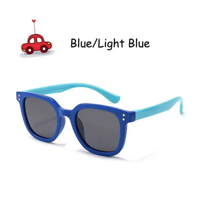 2023 Ochelari de soare polarizați pătrați pentru copii, 3-10 ani, fete, băieți, ochelari TAC, lentile din silicon, ochelari flexibili, cadru de protecție UV.