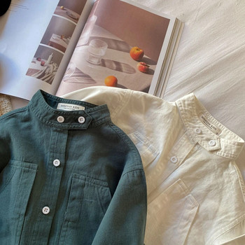 80-140 cm Άνοιξη Φθινόπωρο Κορίτσια Αγόρια Casual μακρυμάνικο πουκάμισο Βρεφικό Παιδικό Παιδικό Μπλούζα αναψυχής